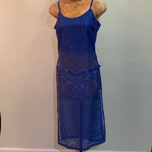 EUC Charlotte Russe Made in USA Size XS Blue Cover Up